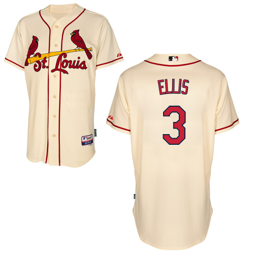 Mark Ellis #3 Youth Baseball Jersey-St Louis Cardinals Authentic Alternate Cool Base MLB Jersey